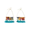Arched Turquoise Tassel Earrings