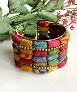 Elongated Kantha Cuff