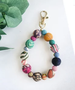 Kantha Bauble Keychain Clip