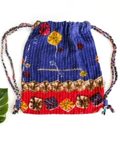 Kantha Drawstring Backpack