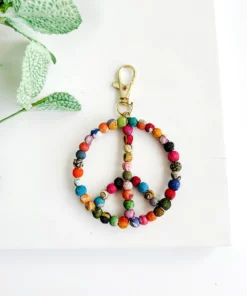 Kantha Peace Keychain Clip