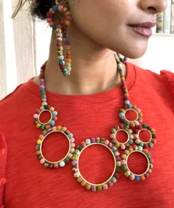 Kantha Spherical Necklace